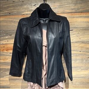 Black Leather Women's Jacket (Lamb Skin)